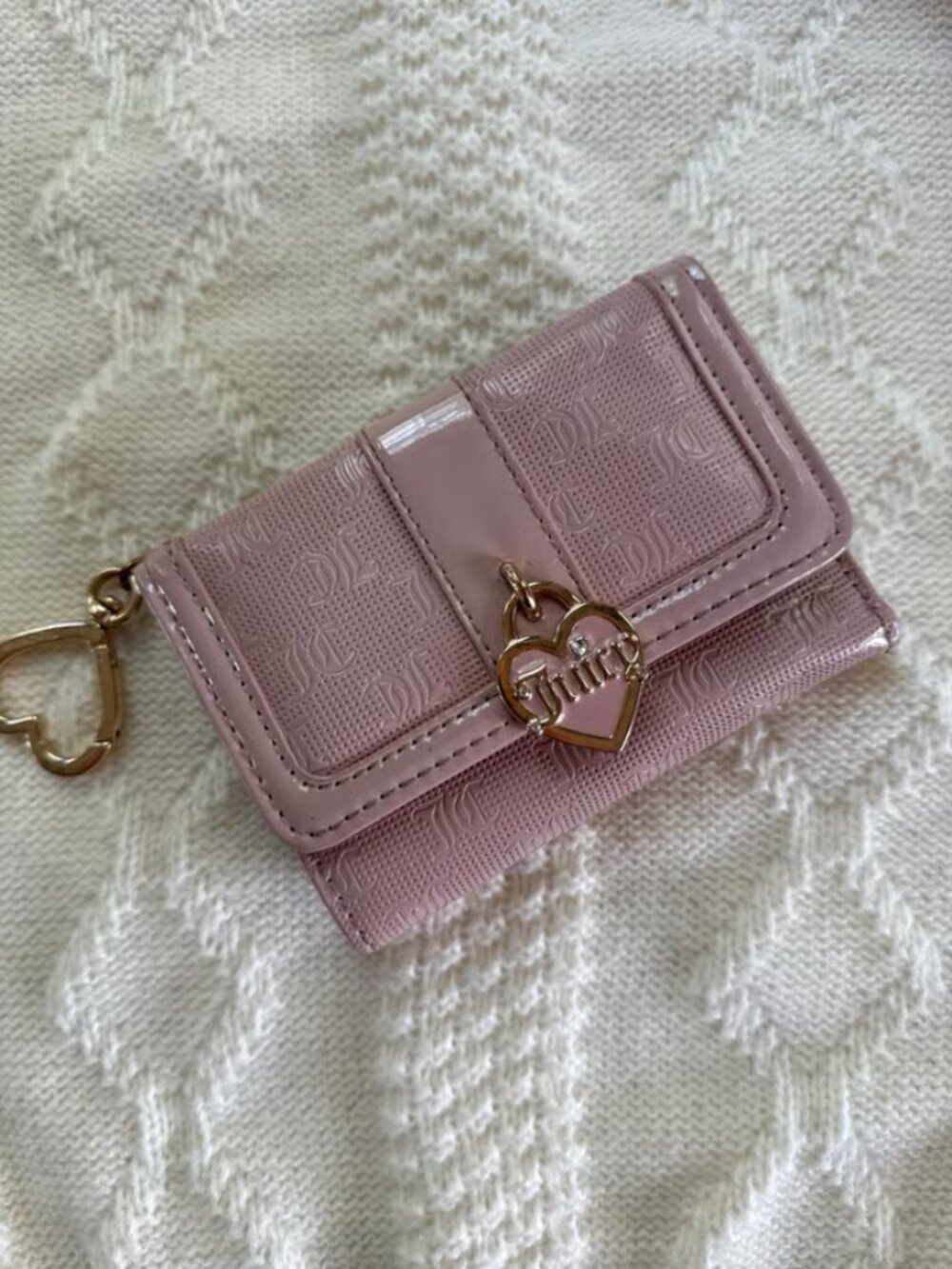 Light pink tri-fold wallet